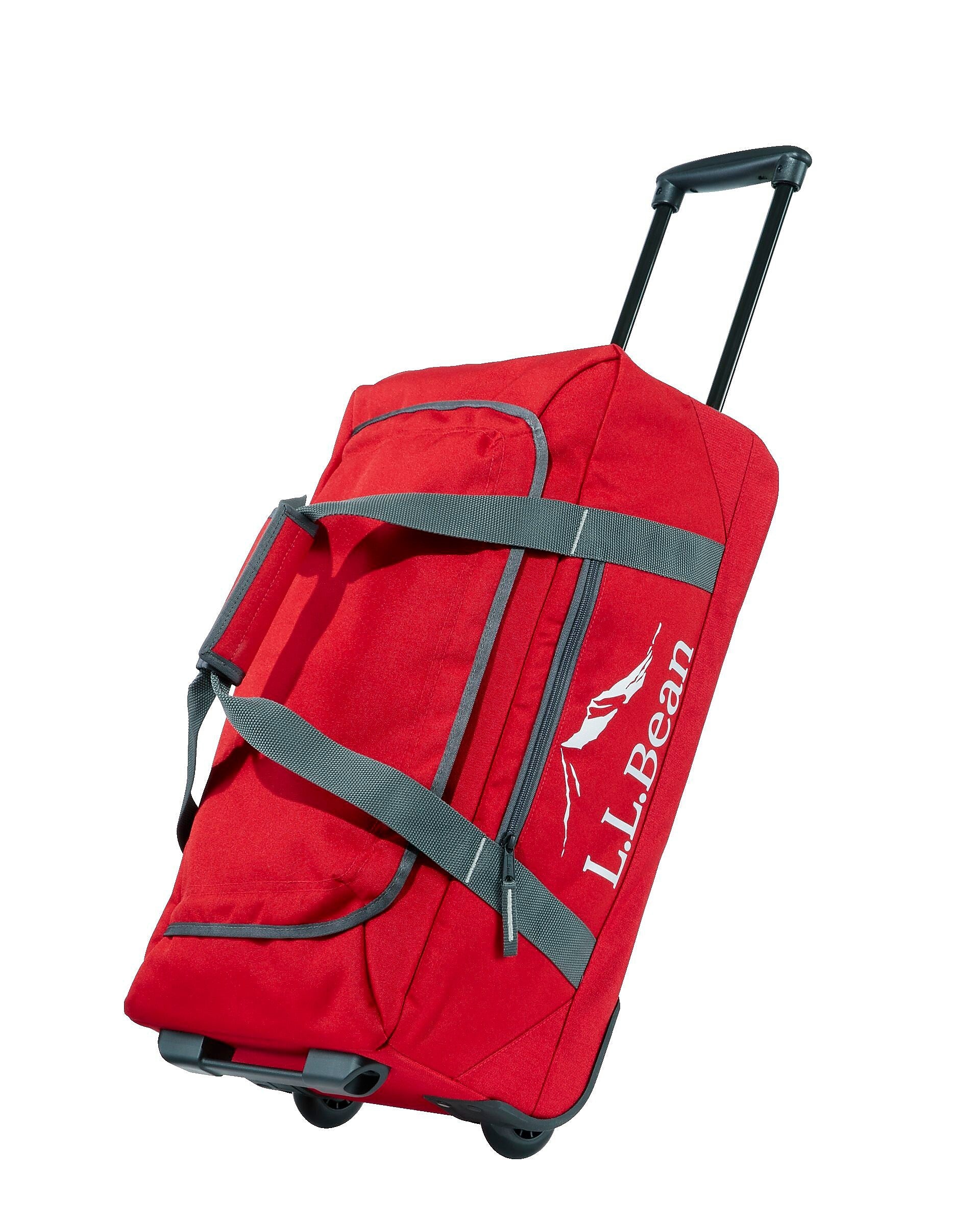 L.L.Bean Adventure 22" Polyester Telescoping Carry-On Travel Duffel with Wheels, Dark Red (1000209696)