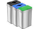 HLS Commercial Stainless Steel Trash Cans, 21-Gallon, Assorted Colors, 3/Set (HLS21UOTTRIO)