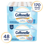 Cottonelle Ultra CleanCare Toilet Paper, 1-ply, White, 170 Sheets/Roll, 48 Rolls/Case (12456)