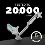 Fellowes Platinum Series Adjustable Dual Monitor Arms, Up to 40" Monitor, Silver (8056501)
