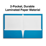 Staples Glossy 2-Pocket Paper Folder, Light Blue, 10/Pack (13373-CC)
