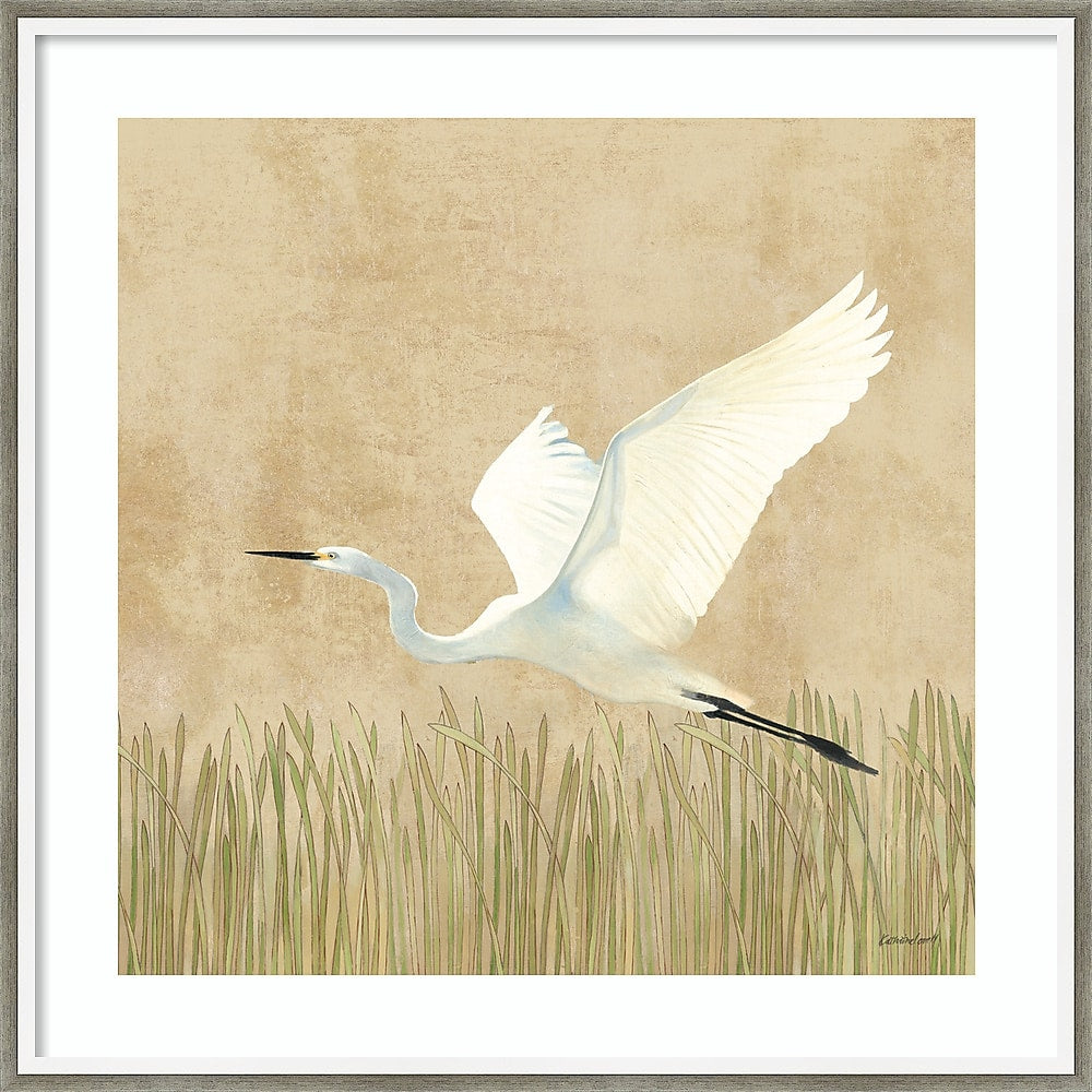 Amanti Art Egret Alighting II by Kathrine Lovell Wood Framed Wall Art Print, 25" x 25" (A42677221098)