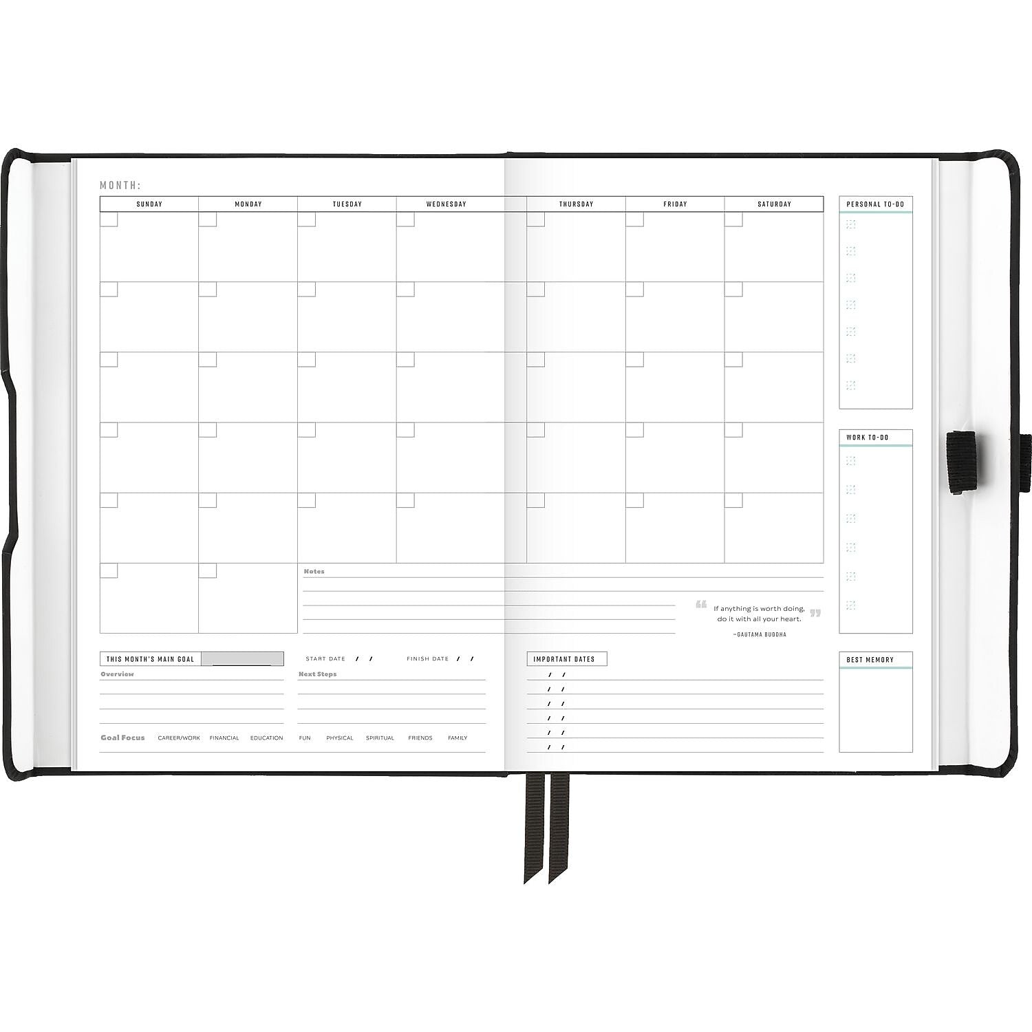 AT-A-GLANCE Foundation 6.75" x 8.5" Weekly & Monthly Planner, Plastic Cover, Black (AAGFD20005)