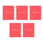 Miquelrius Emotions 1-Subject Composition Notebook, 8.5" x 11", College-Ruled, 80 Sheets, Coral, 5/Pack (48284CS)