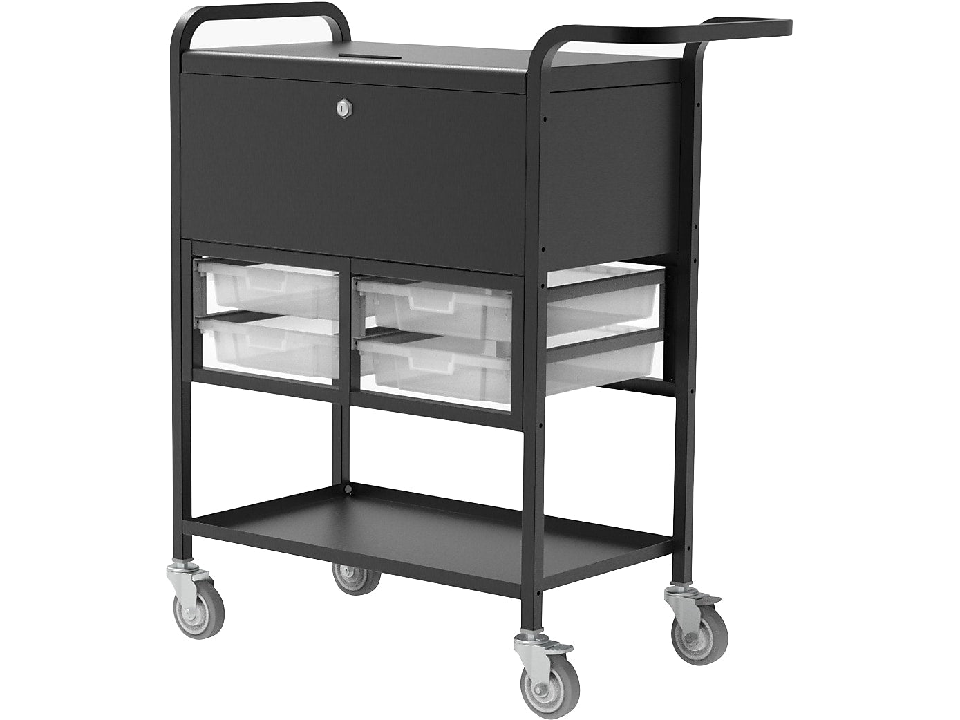 Luxor Metal Mobile File Cart with Swivel Wheels, Black/Gray (UCWS003)
