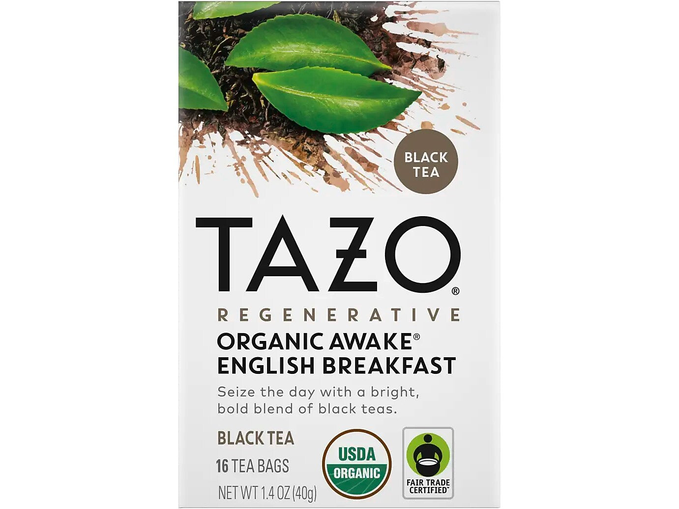 Tazo Awake English Breakfast Black Tea, Tea Bag, 1.4 Oz., 16/Box (10794522003034)