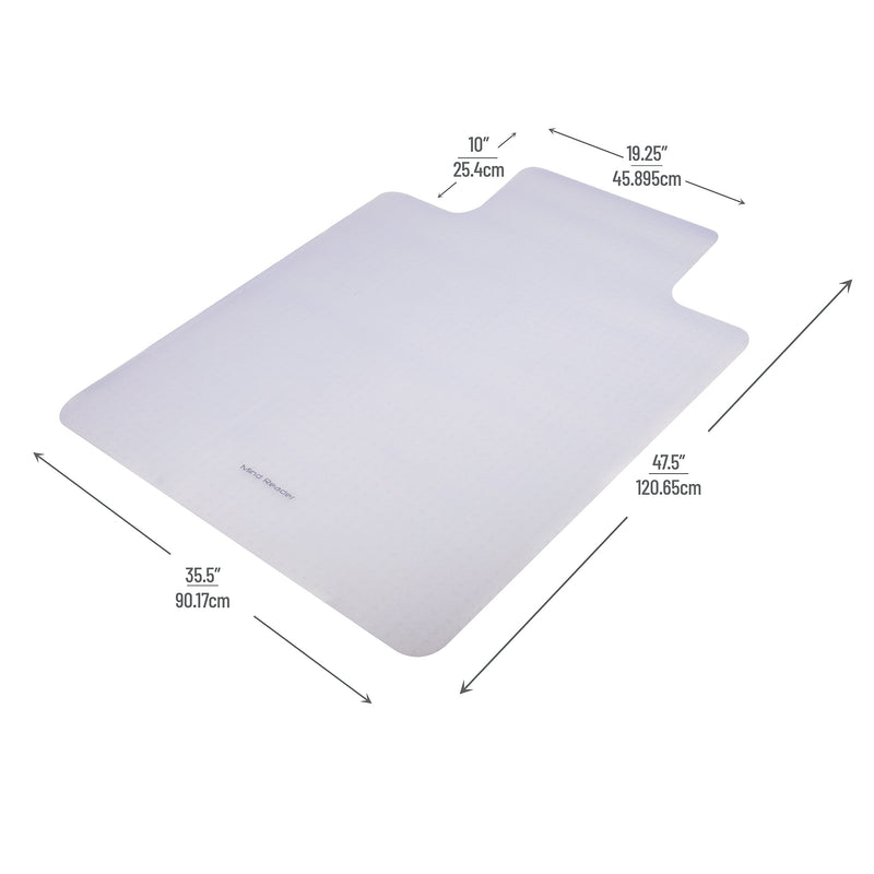 Mind Reader Carpet Chair Mat with Lip, 36" x 48'', Low-Pile, Clear, Set of 2 (2OFFCMAT-CLR)