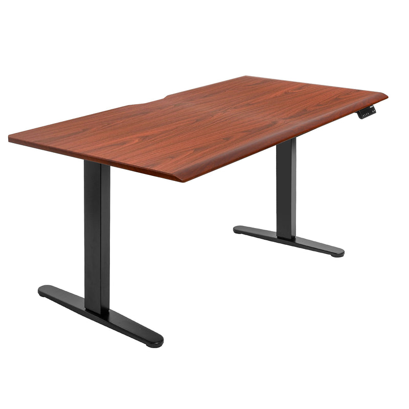 Mount-It! Dual Motor 60"W Electric Adjustable Standing Desk, Hazelnut Brown/Black (MI-18125)