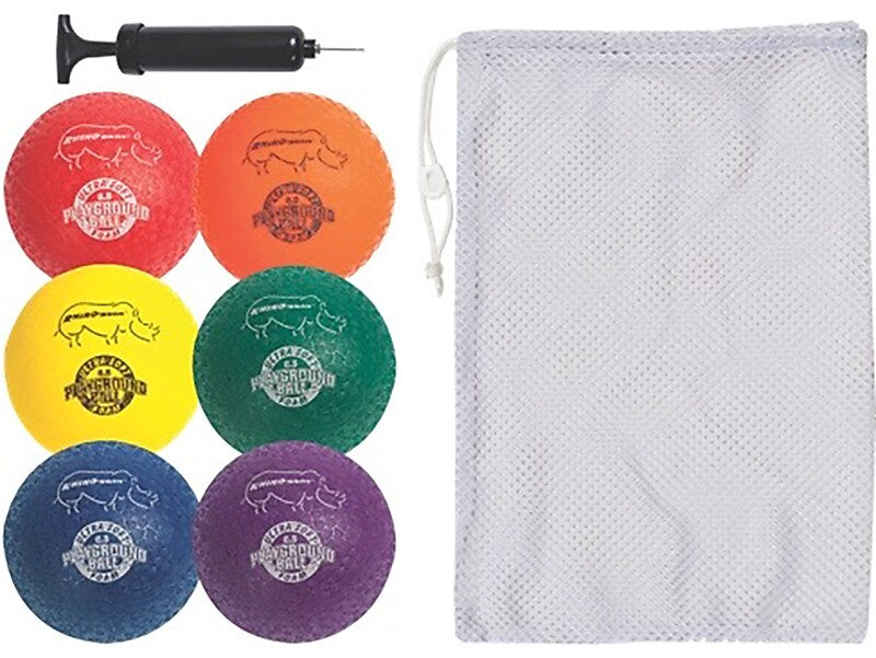 Champion Sports Rhino Skin 8.5" Playground Balls, Assorted Colors, 6/Set (RSPGSET)