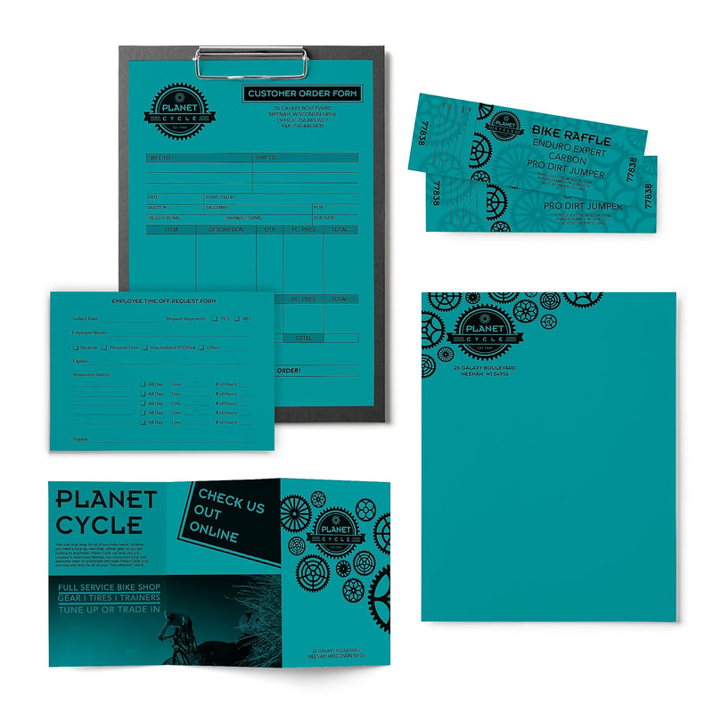 Astrobrights 8.5" x 11" Color Multipurpose Paper, 24 lbs., Terrestrial Teal, 500 Sheets/Ream, 10/Ream (21849/22479CT)