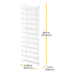Whitmore 36-Pair Over-the-Door Shoe Rack, White (60377037WHTSIOC)