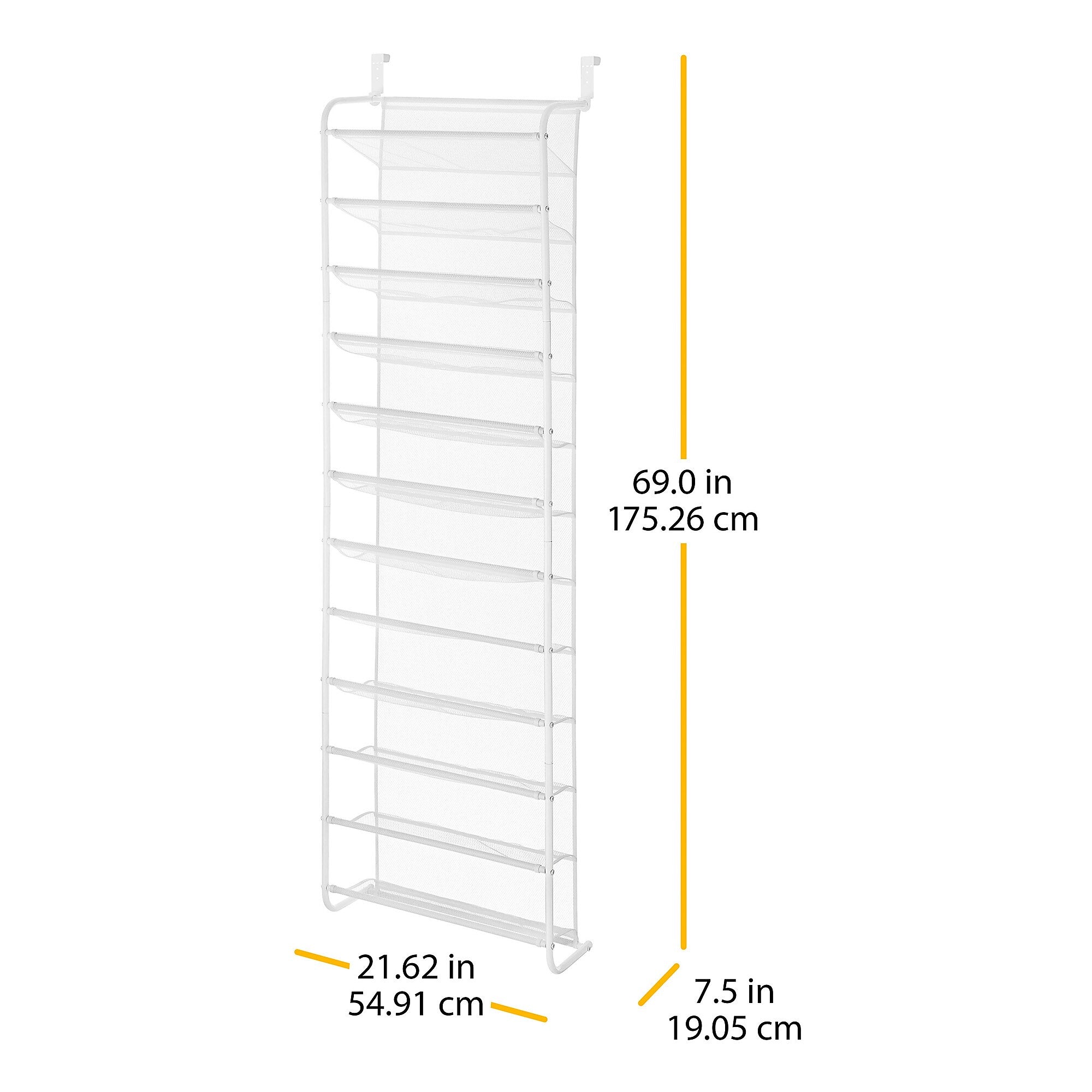 Whitmore 36-Pair Over-the-Door Shoe Rack, White (60377037WHTSIOC)