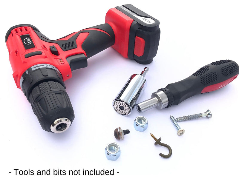 Apollo Tools Universal Socket Tool and Power Drill Adapter, Silver (DT5022)