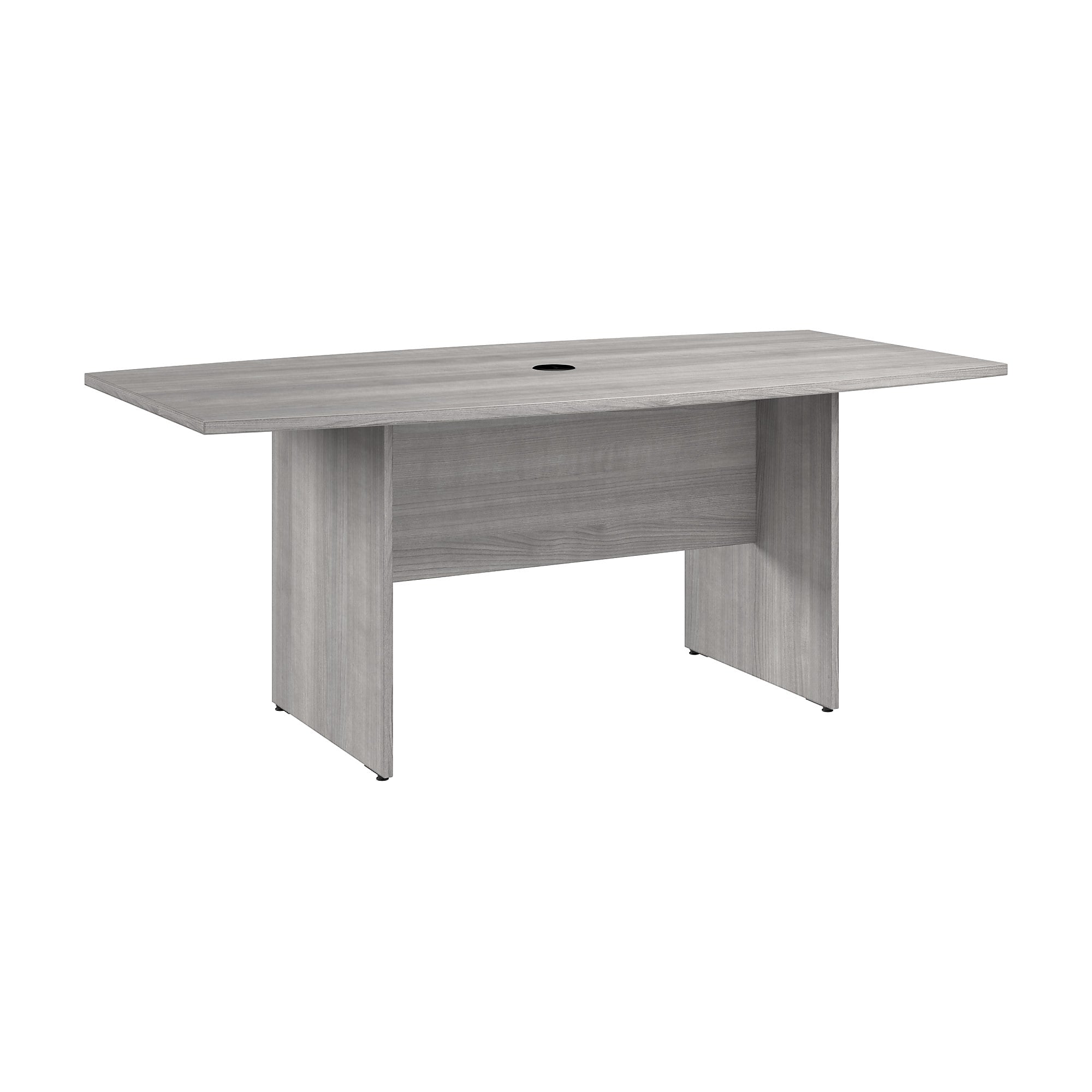 Bush Business Furniture 72W x 36D Boat Shaped Conference Table with Wood Base, Platinum Gray (99TB7236PG)