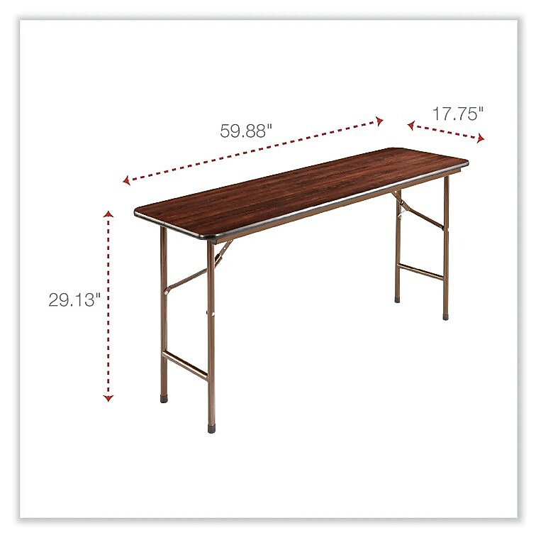 Alera Wood Folding Table, Rectangular, 59.88w x 17.75d x 29.13h, Mahogany (ALEFT726018MY)