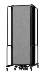 National Public Seating Robo Series 11-Panel Folding Mobile Room Divider, 72"H x 256"W, Grey Fabric (RDB6-11PT02)