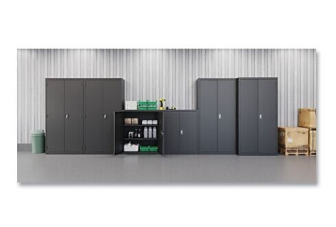 OIF 42"H Steel Storage Cabinet with 3 Shelves, Black (CM4218BK)