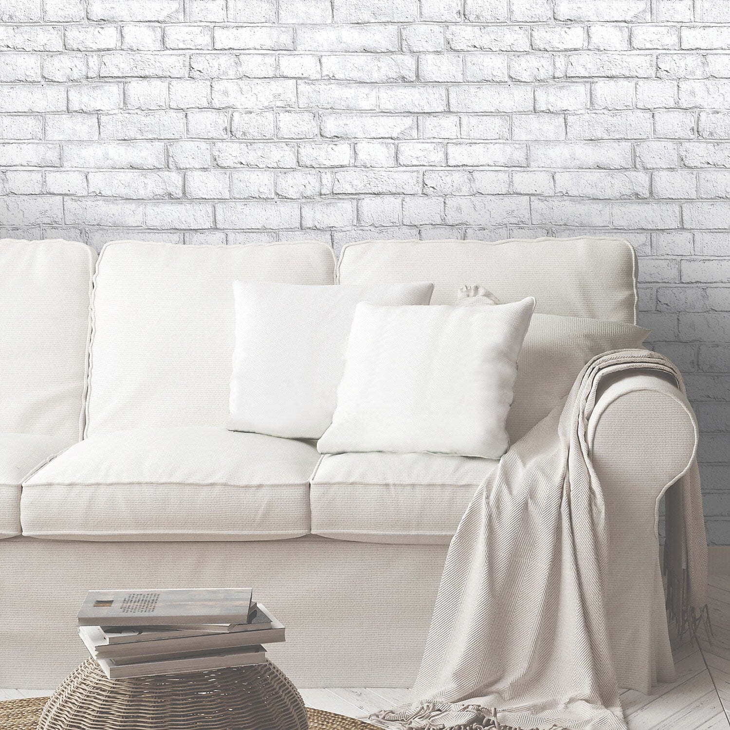York Wallcoverings White Brick Peel and Stick Wallpaper (RMK11237WP)