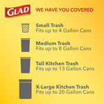 Glad Medium Drawstring Trash Bags with Clorox, 8 Gallon, Grey, Lemon Fresh Bleach Scent, 26/Box(79316)