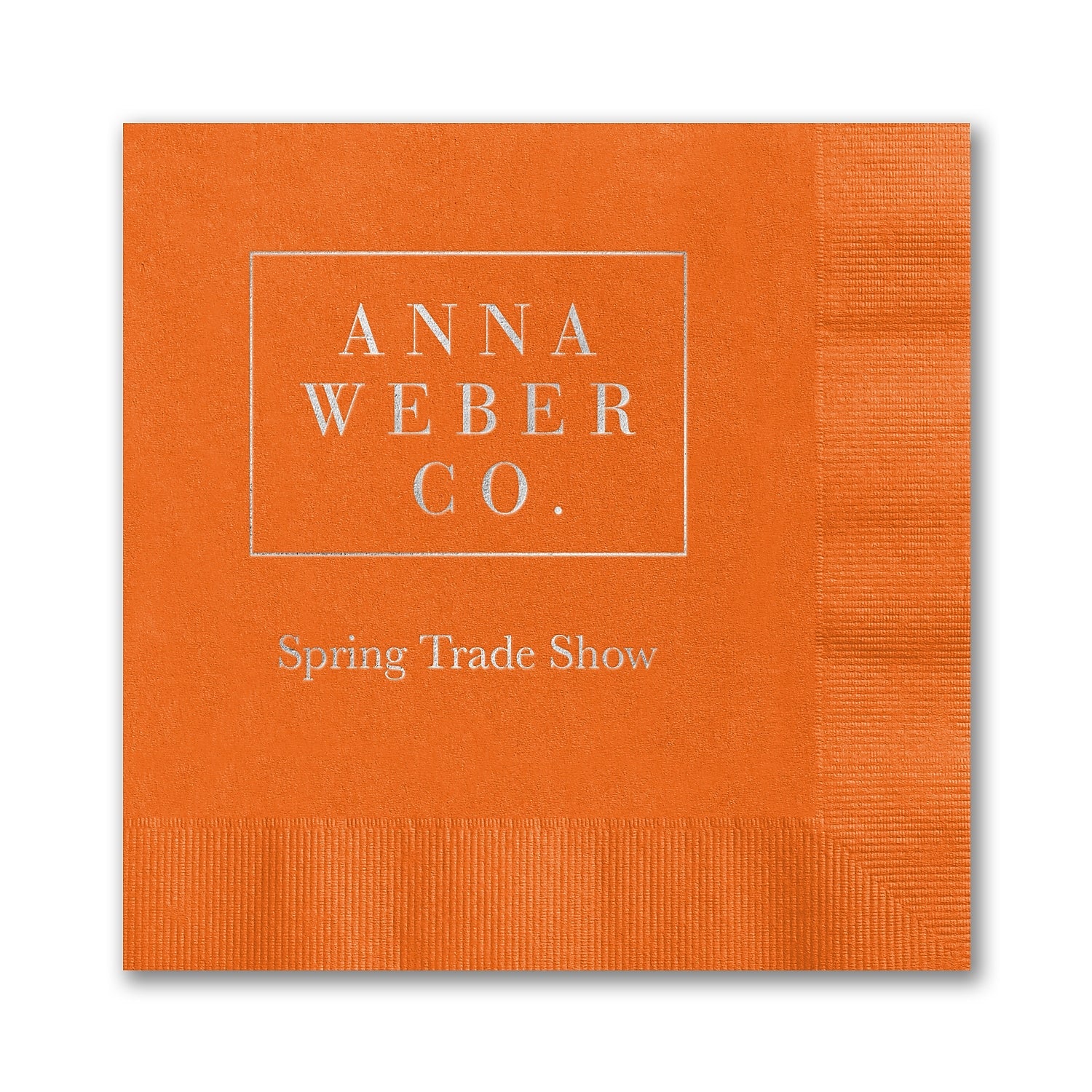 Orange Beverage Napkin - Foil Imprint, 100/BX