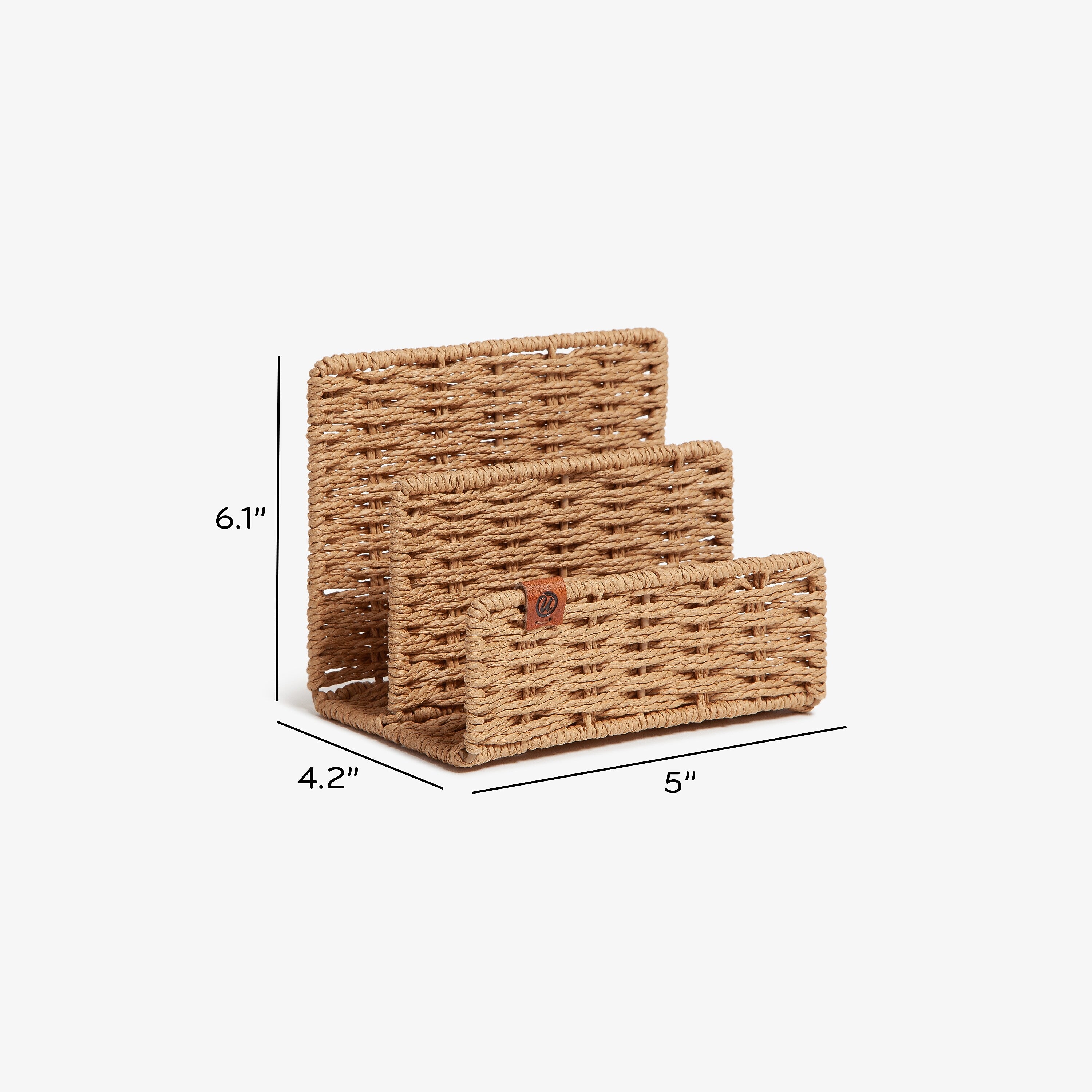 U Brands Somerset Woven Letter Sorter, Letter Size, Brown (6088U01-12)