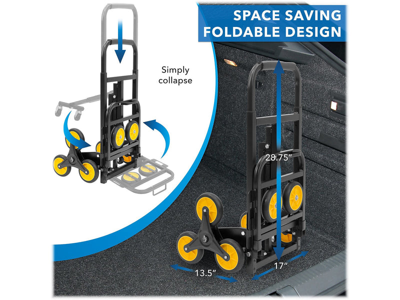 Mount-It! Stair Climber Hand Truck, 330 lb. Capacity, Black/Yellow (MI-924)