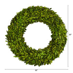 Nearly Natural 24-in Preserved Boxwood Wreath (4375)