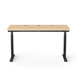 VersaDesk PowerLift 60"W Electric Rectangular Adjustable Standing Desk, Maple/Black (PLSDR6030-BM-APP )