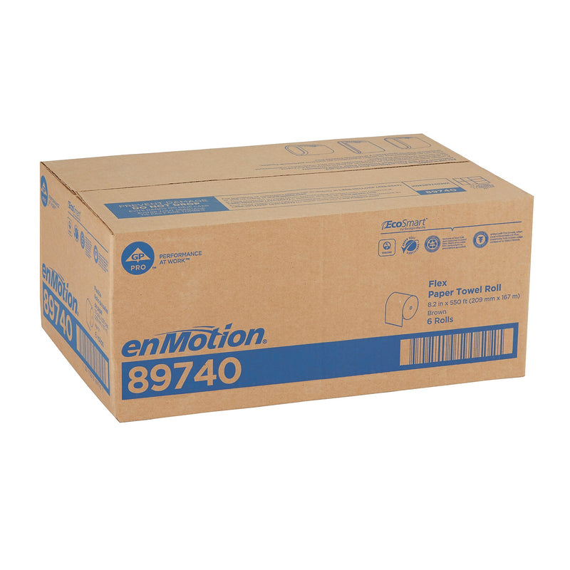enmotion Flex Recycled Hardwound Paper Towels, 1-ply, 550 ft./Roll, 6 Rolls/Carton (89740)