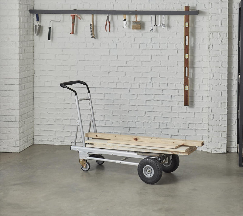 Cosco 4-in-1 Folding Series Convertible Hand Truck, 1000 lb. Capacity, Silver/Black (12323ASB1E)