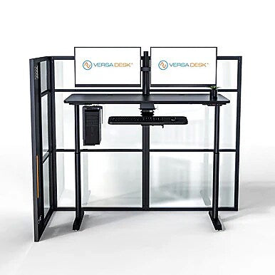 VersaDesk WorkNest 66"H x 79.5"W L-Shaped Cubicle Panel Workstation, Black (WNCL-7248-B)
