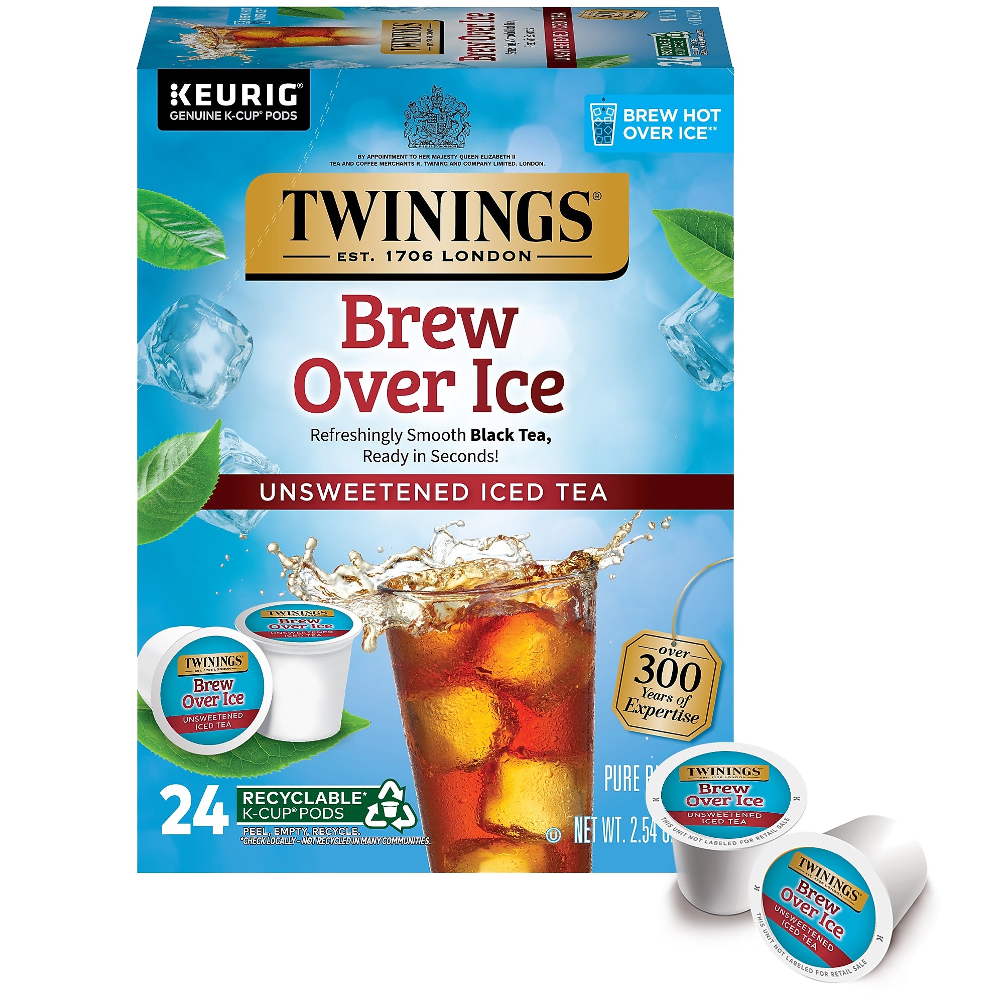 Twinings Iced Unsweetened Black Tea, Keurig® K-Cup® Pods, 24/Box (F16926)