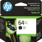 HP 64XL Black High Yield Ink Cartridge, Prints Up to 600 Pages (N9J92AN#140)