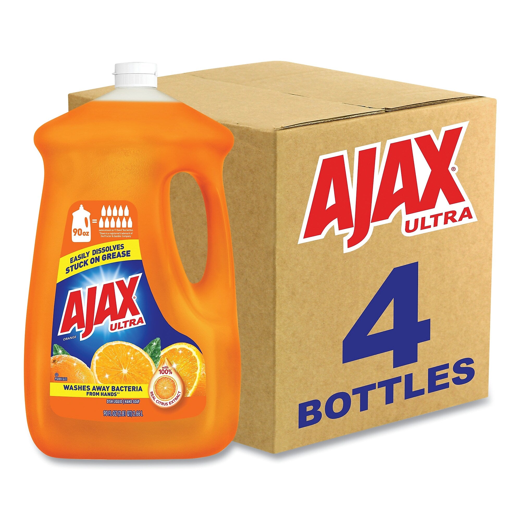 Ajax Dish Detergent, Orange Scent, 90 oz Bottle, 4/Carton