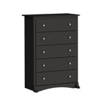 Prepac 44.75" Sonoma 5 Drawer Chest, Black (BDC-3345-K)