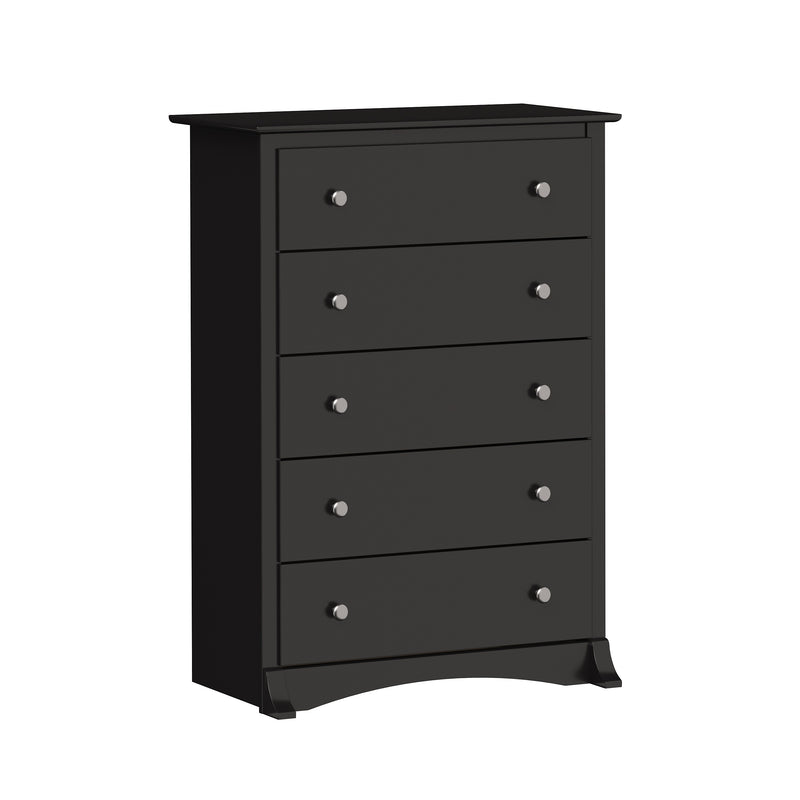Prepac 44.75" Sonoma 5 Drawer Chest, Black (BDC-3345-K)