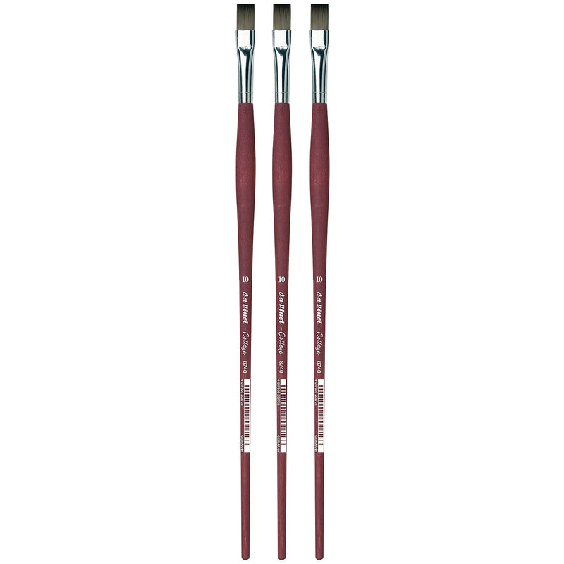 da Vinci COLLEGE Oil and Acrylic Synthetic Student Flat Brush, 3 Brushes/Pack (DVXVA874010-3)
