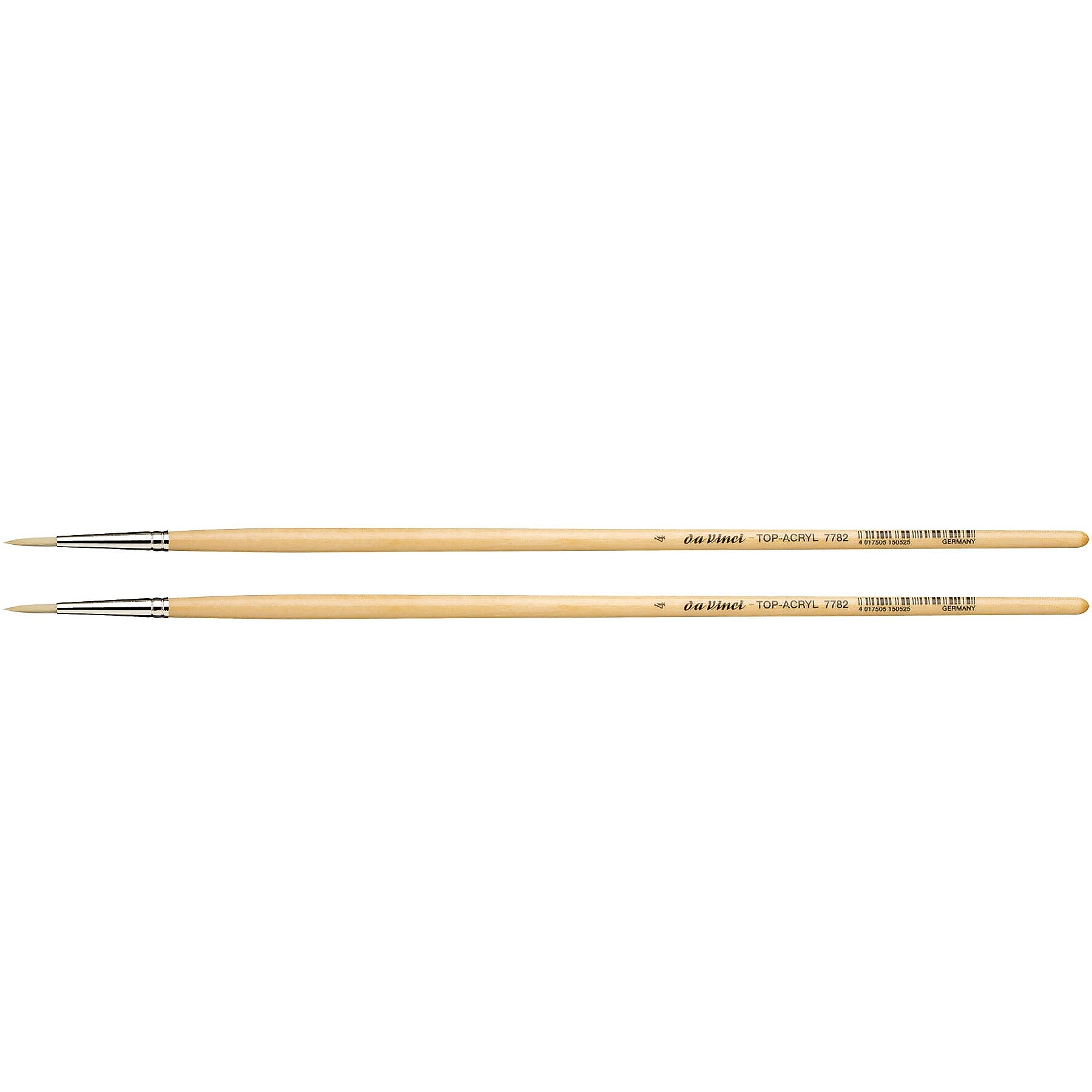 da Vinci TOP-ACRYL Oil and Acrylic Synthetic Bristle White Round Brush, 2 Brushes/Pack (DVXVA77824-2)