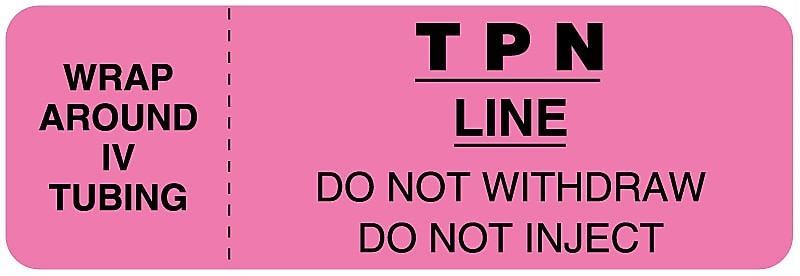 I.V. TPN Line Identification Label, 3" x 1"