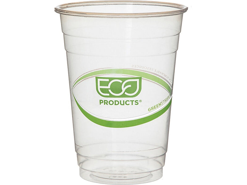 Eco-Products GreenStripe PLA Cold Cup, 16 oz., Clear/Green, 50 Cups/Pack, 20 Packs/Box (EP-CC16-GS)