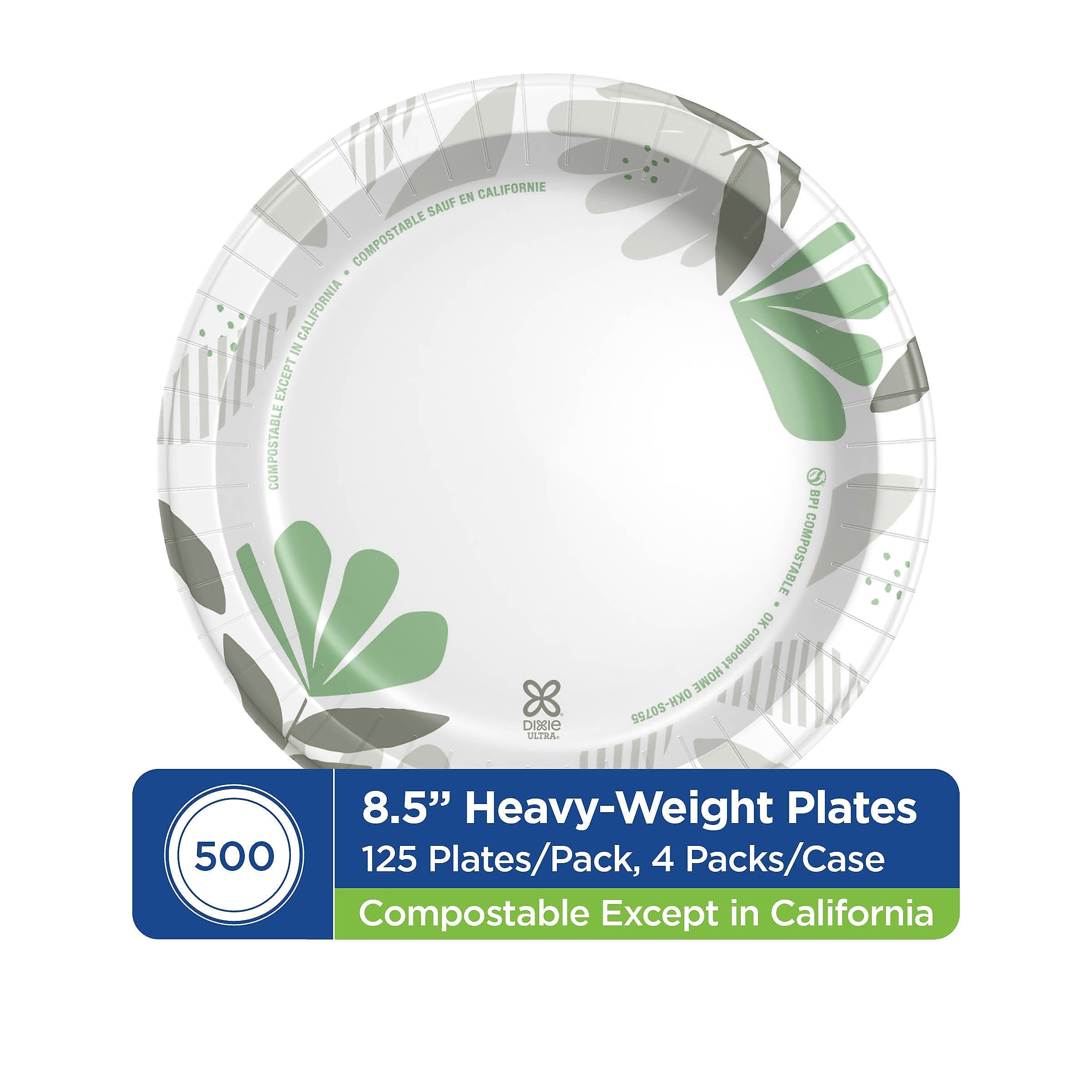 Dixie Ultra Pathways 8.5" Paper Plates, Multicolored, 500/Carton (SXP9PATH)