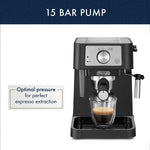 De'Longhi Stilosa 2-Cups Steam Espresso Machine, Black (EC260BK)