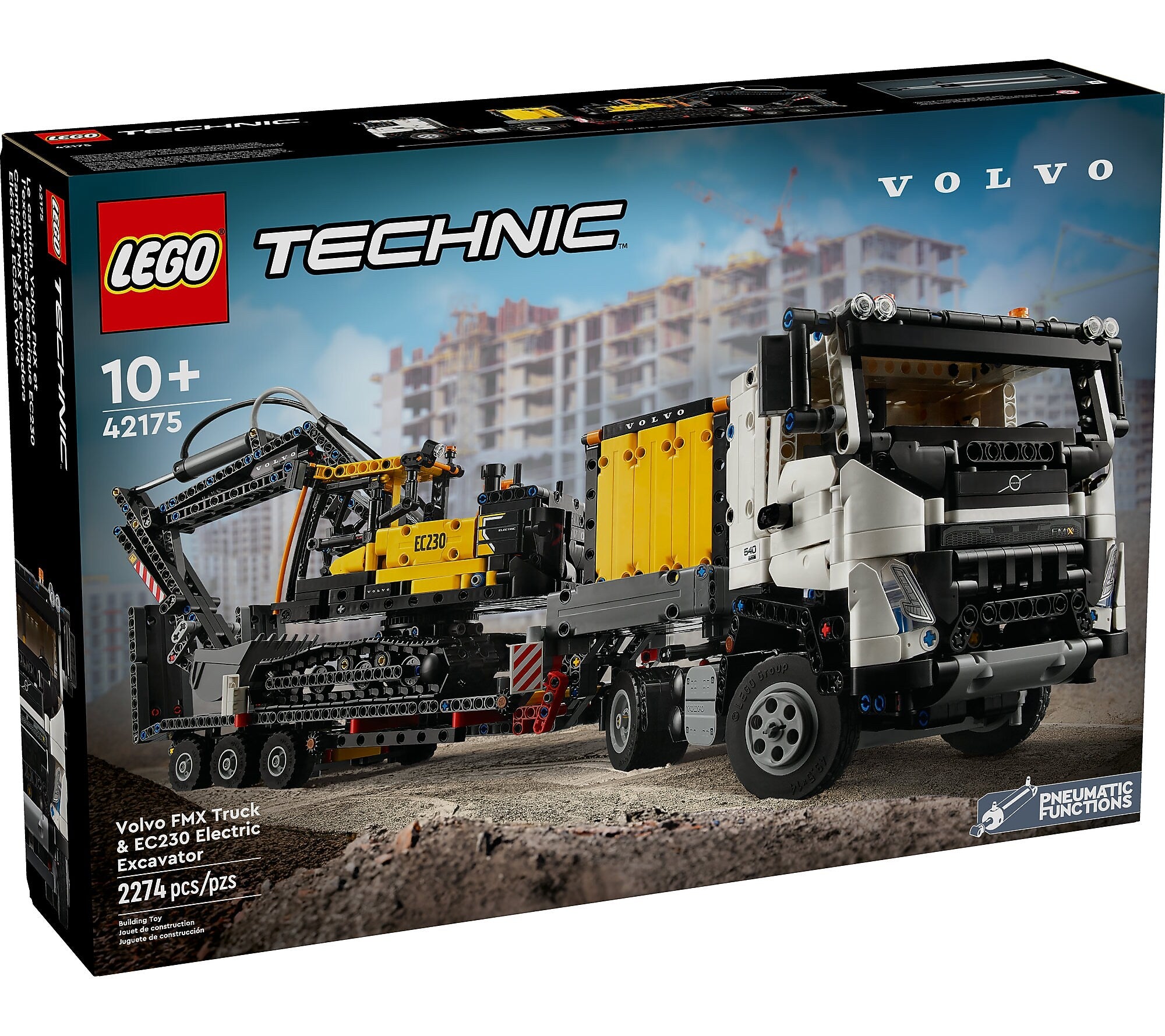 LEGO Technic Volvo FMX Truck & EC230 Electric Excavator, 2274 Pieces (42175)