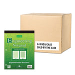 Signature Collection Covered Engineering Pad, Frame Front 1/2" Right Margin, Heavyweight 20 lb. Green Tint Paper