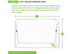 Champion Sports 3-in-1 Soccer Training Goal, White (SG3IN1)