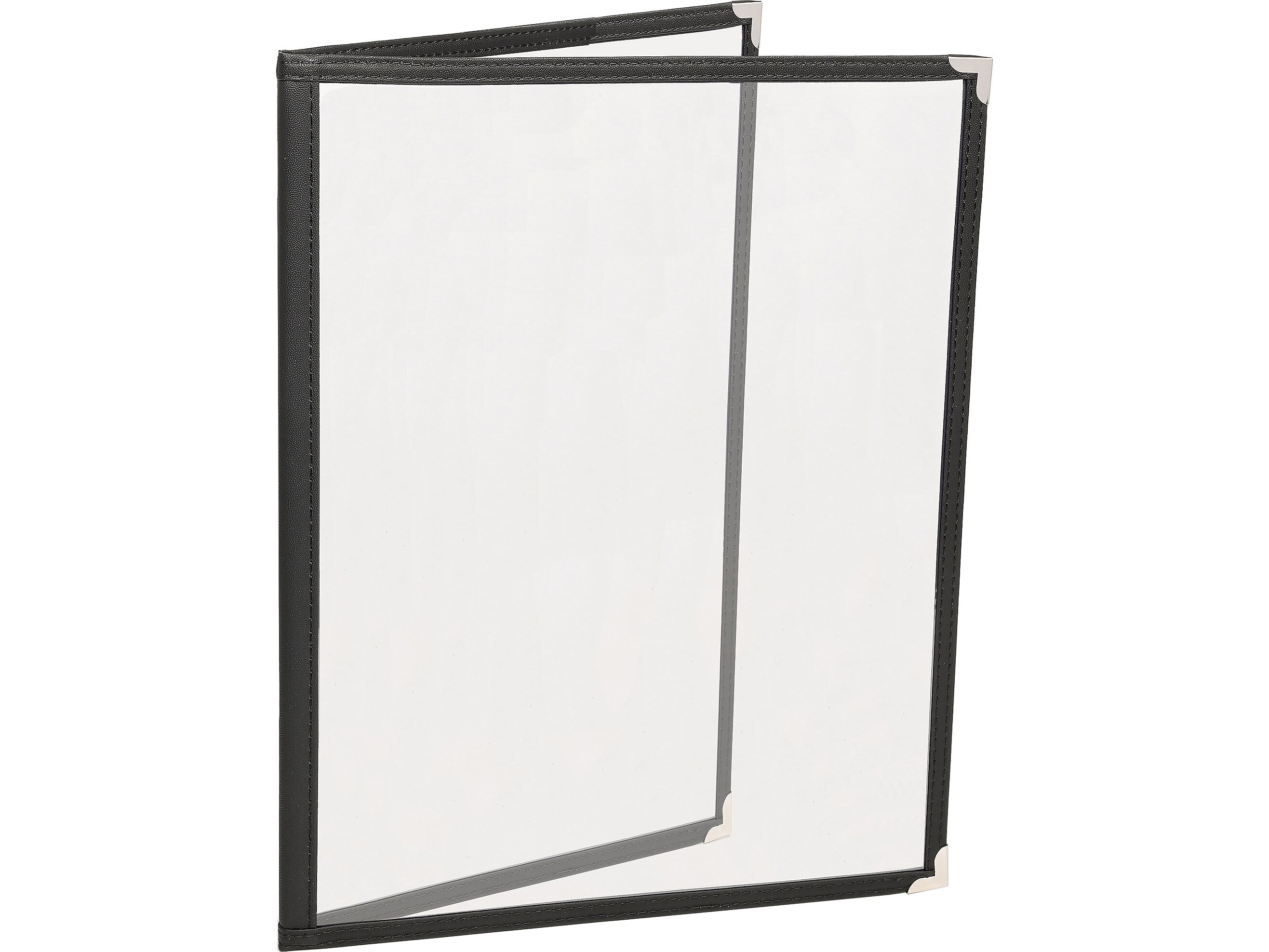 Excello Global Products Menu Holder, 8.5" x 11", Black/Silver (SPLS-MENU4-1PK)