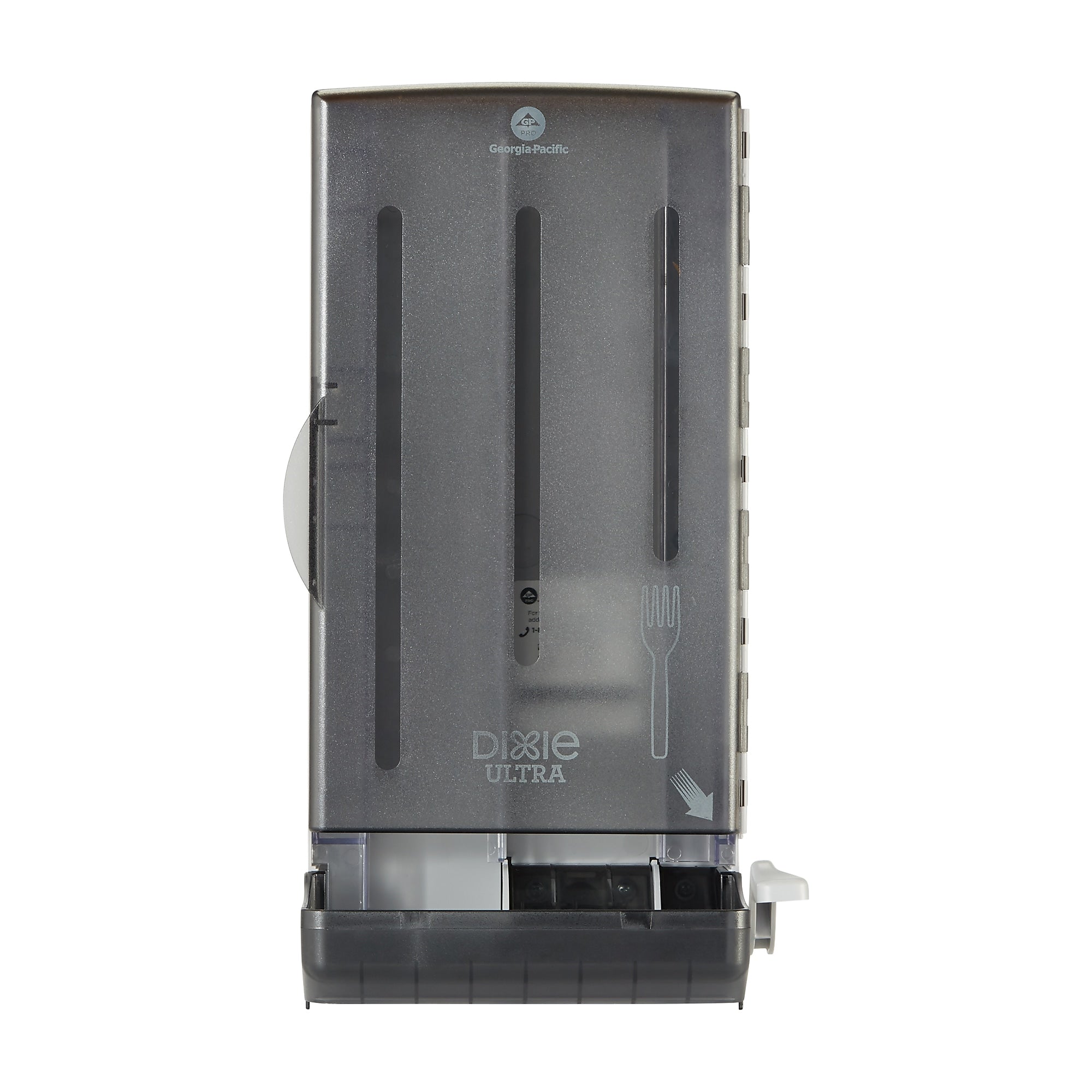 Dixie Ultra SmartStock Mini Polystyrene Medium Weight Fork Dispenser by GP PRO, 80 Fork Capacity, Black (SSFD80)