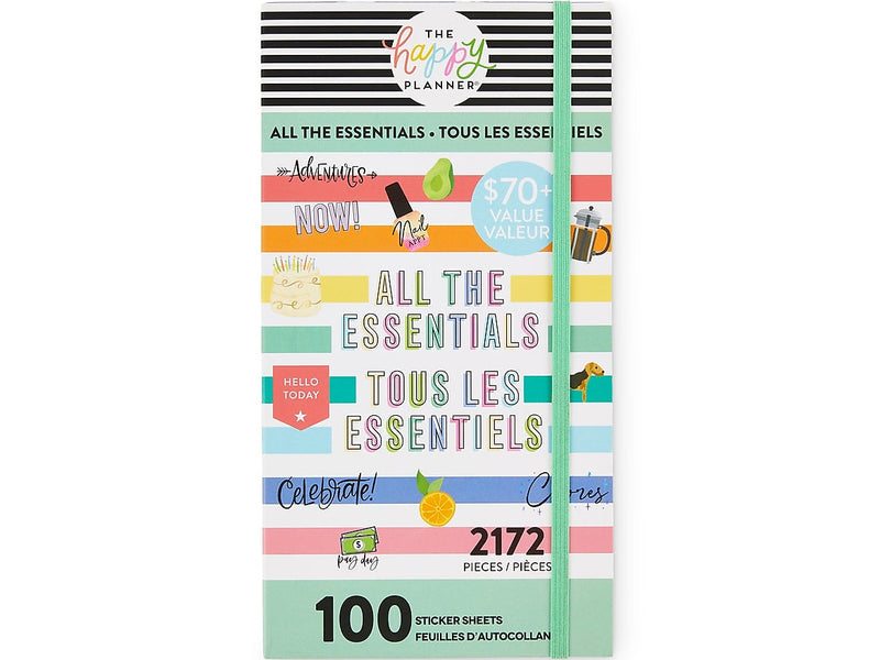 The Happy Planner All the Essentials Mega Value Pack Stickers, Assorted Colors, 2172/Pack (SP1H100-005)