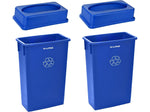 Alpine Industries Polypropylene Recycling Bin, 23 Gallon, Blue, 2/Pack (ALP477-R-BLU-PKG1-2)