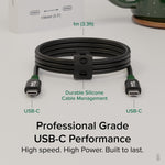 Plugable 3.3' USB-C to USB-C Cable, Black (USBC-240W-1M)